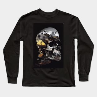 Skull Collage - Dark and Edgy Art Print, Clothing, and Accessories Long Sleeve T-Shirt